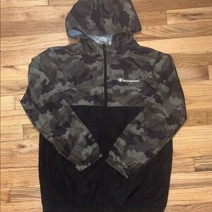 Champion Camouflage and Black Windbreaker Kids Size L